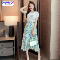 网红碎裙套装女洋气2020新款减龄T恤半身裙个显高两件套裙