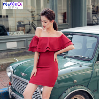 女神范服超仙名媛连裙法式气质性感夜店女装网红字肩礼服