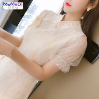 法式旗袍改良版连裙女装夏装2020年新款小个子中风年轻款少女