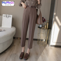 西装裤女直筒高腰显瘦2020春季新款职业黑色九分休闲时尚小脚长裤