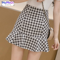 鱼尾半身裙女夏2020新款复古高腰修身荷叶边包臀裙气质一步短裙子