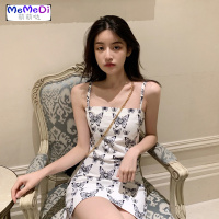 2020夏季新款个裙气质性感字肩吊带裙法式收腰显瘦连裙女