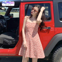 2020夏装新款法式小众很仙的裙子网红洋气小个子吊带碎花连裙女