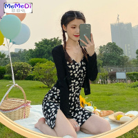 2020夏季新款法式复古雏菊连裙收腰显瘦开叉心机内搭吊带裙