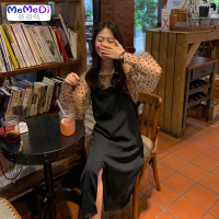 2020夏季新款法式小众黑色开叉心机吊带裙宽松中长款桔梗连裙女