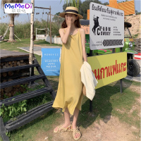 2020夏装新款法式小众网红宽松中长款吊带裙度假风色连裙女