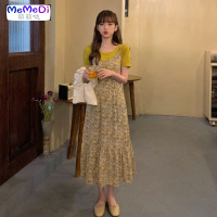 2020夏季新款小清新收腰显瘦碎花吊带裙中长款学生桔梗连裙女