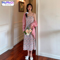 2020夏装新款法式小众仙女裙网红宽松吊带裙中长款雪纺碎花连裙