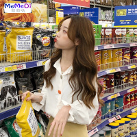 2020春季新款设计感小众彩色扣子宽松Polo领长袖气质法式衬衫女