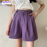 2020夏季新款韩版网红chic工装裤高腰显瘦阔腿休闲短裤女百搭热裤