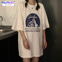 2020夏季新款港风chic宽松下失踪中长款字母印休闲短袖T恤女