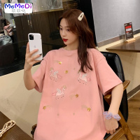 2020夏季新款韩版宽松可爱刺绣亮片上百搭短袖网红T恤女ins超火