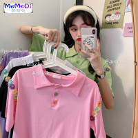 2020夏季新款设计感polo领短款宽松立体学生减龄短袖T恤女ins