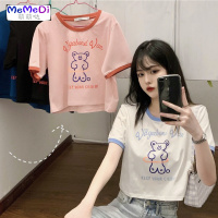 学生宽松短款 棉可爱小熊印花体桖网红超火百搭短袖T恤女夏ins潮
