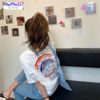 2020夏装新款韩版网红可爱小熊印花宽松百搭减龄学生短袖T恤女ins