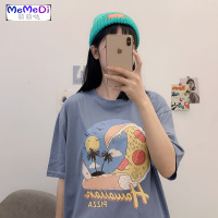 2020夏季新款宽松美式复古卡通印花上洋气百搭圆领短袖T恤女潮