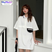 2020夏装新款设计感口袋慵懒风上宽松POLO领下失踪短袖T恤女