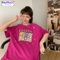 2020夏季新款韩版潮通恐龙刺绣宽松中长款网红短袖T恤女ins超火