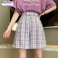 2020夏装新款复古港味格休闲裤女网红宽松百搭阔腿裤显瘦五分裤