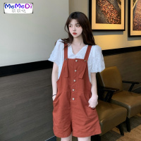 2020夏季新款森女系减龄休闲背带裤洋气宽松百搭学生阔腿短裤女