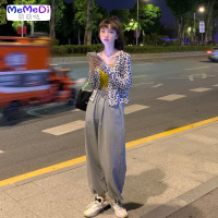 裤子女2020夏季新款港味chic运动休闲裤高腰显瘦宽松束脚哈伦裤潮