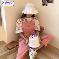 2020夏季新款韩版减龄粉色背带裤高腰显瘦宽松百搭连体阔腿长裤女