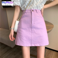 紫色半身裙女夏季新款2020韩版学生A字裙高腰显瘦百搭包臀短裙
