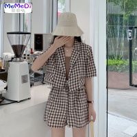 2020夏装新款韩版小西装时尚套装宽松百搭外套a字阔腿裤两件套女