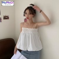 2020夏季新款网红花苞吊带背心女外穿宽松 色百搭露肩心机上