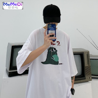 港风潮流恐龙短袖T恤情侣装宽松半袖打底衫ins夏天男女款体恤