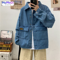 春季日系工装大口袋外套潮流韩版学生服宽松ins牛仔夹克男