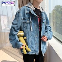秋季男士连帽牛仔夹克韩版宽松潮流上港风嘻哈ins学生外套