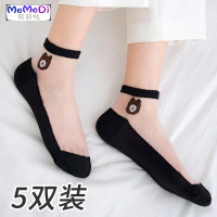 袜女短袜夏季薄款玻璃短筒女袜系可熊船袜女浅口ins潮