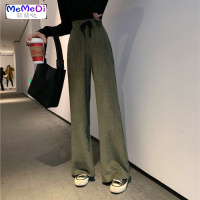 春秋高腰拖地宽松百搭显瘦裤子灯芯绒直筒阔腿长款休闲裤女ins潮
