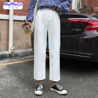 高腰宽松显瘦 色牛仔裤女早春新款韩版百搭chic休闲直筒长裤学生