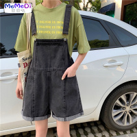 韩版减龄休闲背带短裤女装2020夏季新款宽松卷边高腰阔腿裤子学生