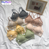 韩版2020方格聚拢胸罩舒适文胸学生小胸少女内无钢圈裹胸潮