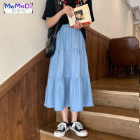 夏装半身裙女chic法式复古中长款森系显瘦百搭仙女桔梗A字伞裙