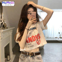 短袖2020年新款夏短款露脐a字上修身显瘦小熊网红T恤女ins超火