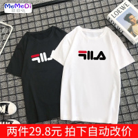 短袖T恤男女情侣装打底上服ins超火字母韩版港风体恤宽松夏