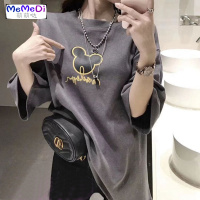 奇 棉T恤女装网红ins超火短袖夏新款宽松大码中长款半袖上潮