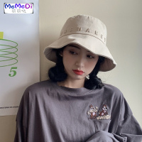 韩版渔夫帽子女春夏出游网红款ins遮阳太阳帽子字母刺绣防晒盆帽