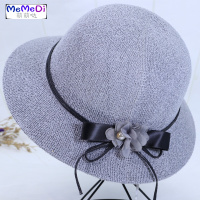 春夏季中老年帽女士夏凉帽棉麻渔夫帽盆帽妈妈遮阳帽大檐礼帽