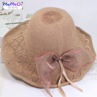 中老年人帽子女奶奶春夏天太阳帽妈妈遮阳帽麻凉帽透气大檐盆礼帽