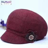 春秋天帽女薄款妈妈鸭舌帽中老年奶奶布料帽休闲时装帽遮阳帽
