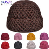 秋冬天中老年人帽子女奶奶手工勾线针织毛线帽加厚老太太妈妈保暖