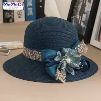 花朵蕾丝帽子 女夏天韩版沙滩帽防晒遮阳帽海边太阳帽女士出游