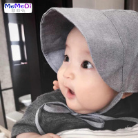 韩版春夏款超可儿童遮阳帽男女宝宝纱布百搭防晒帽儿棉布帽