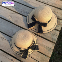 女童帽子夏儿童太阳帽宝宝遮阳帽防晒帽大檐帽公主亲子帽子母子