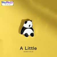 A Littl熊猫胸针可系通别针男女金属徽章学生包包服装饰